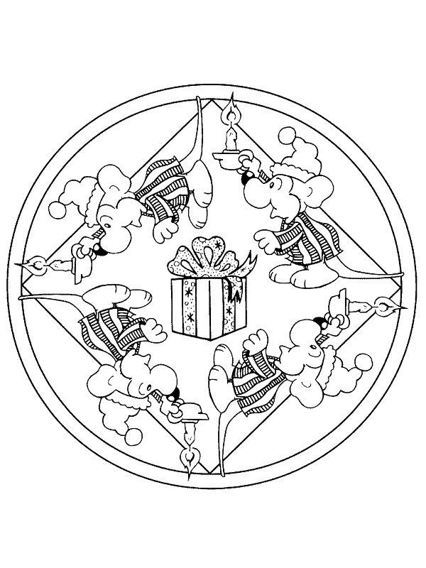  Coloring page Mandala Christmas Mandala Christmas 